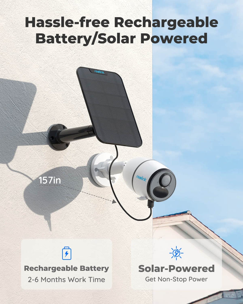 Cellular Security Camera 4G LTE - Wireless Solar-Powered Rechargeable Battery - 4MP Night Vision, ​​​​​​​Smart Person/Vehicle Detection, Time Lapse, No Wifi Needed