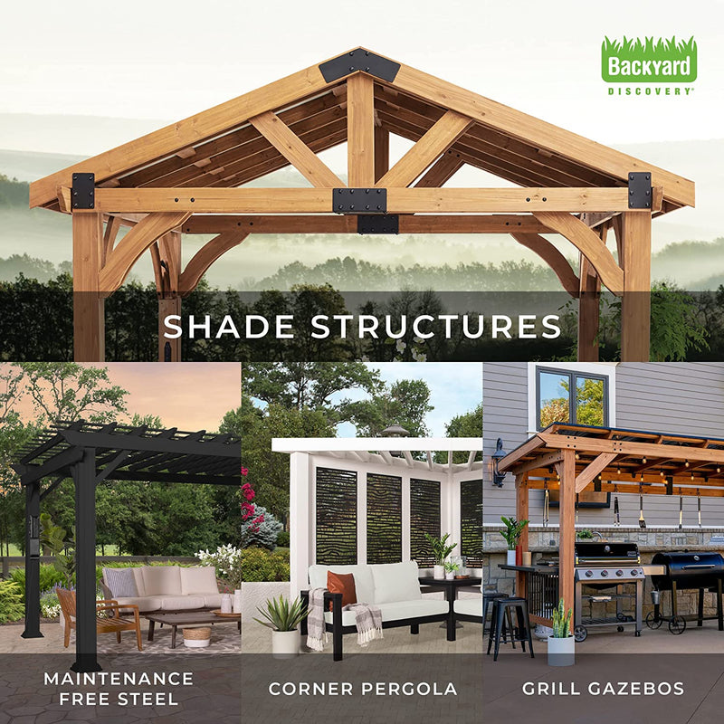 Beaumont 20X12 Ft All Cedar Wood Pergola, Durable Structure, Snow and Wind Supported, Rot Resistant