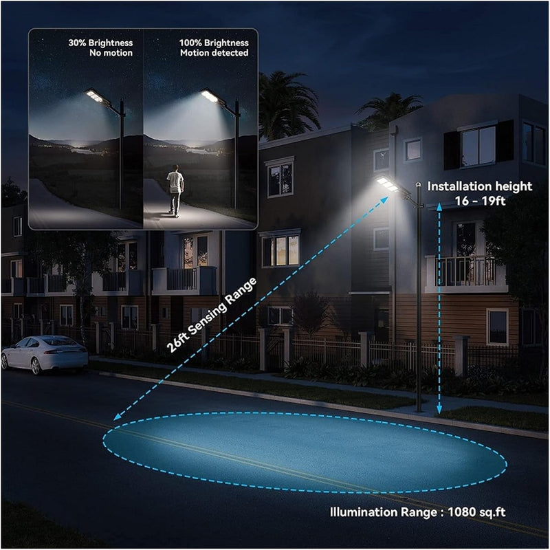 Solar Street Lamp Outdoor Remote for Garden Exterior Landscape Spotlight Wall Powered Flood 450 LED Light