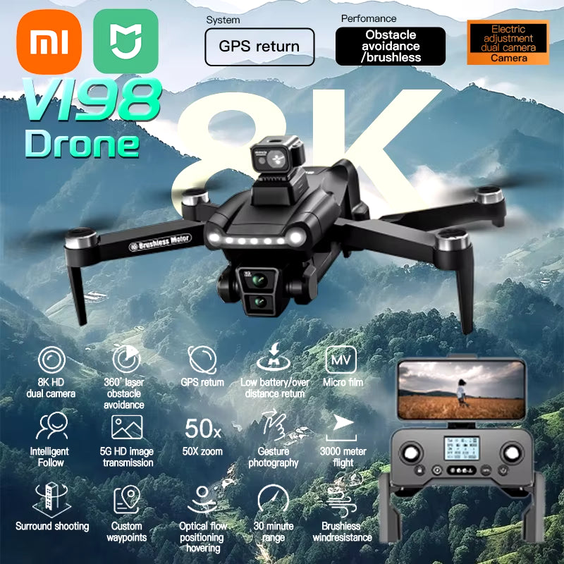 Xiaomi MIJIA V198GPS Drone 5G GPS Professional 8K HD Aerial Photography Dual Camera Laser Obstacle Avoidanc Brushless Quadrotor