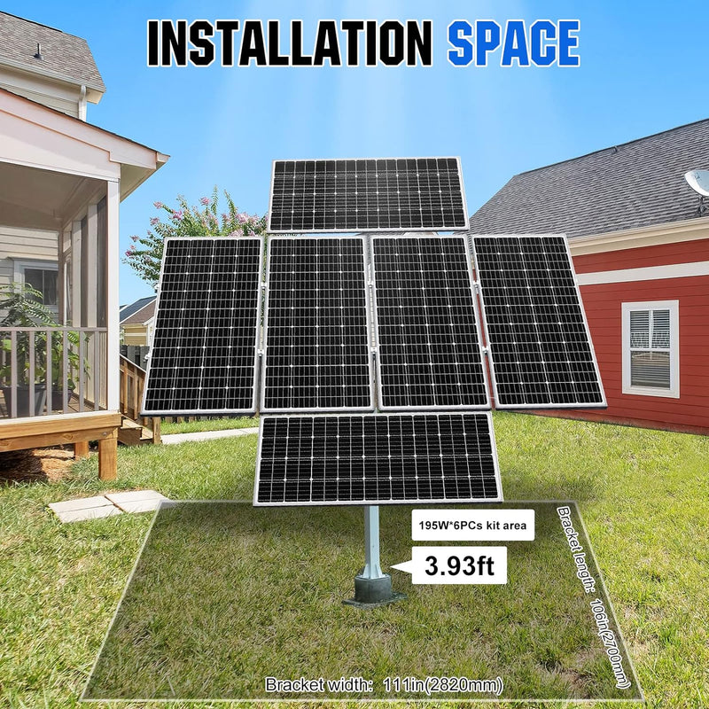 Solar Panel Dual Axis Tracking System (Increase 40% Power) with Tracker Controller, Complete Solar Tracker Kit, Ideal for Different Solar Panels, for Yard/Farm/Field