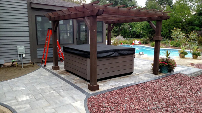 Solid Mission Brown Redwood Pergola