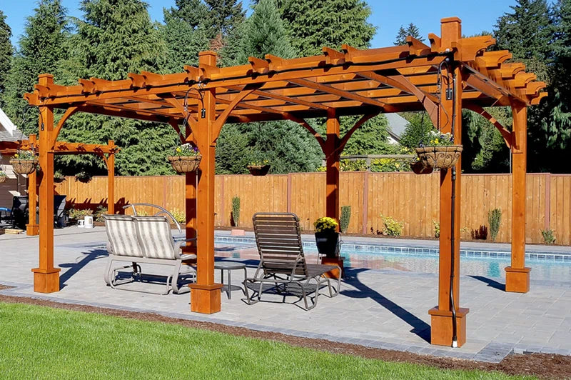 Breeze 12 Ft. W X 20 Ft. D Cedar Wood Pergolas 6 Post