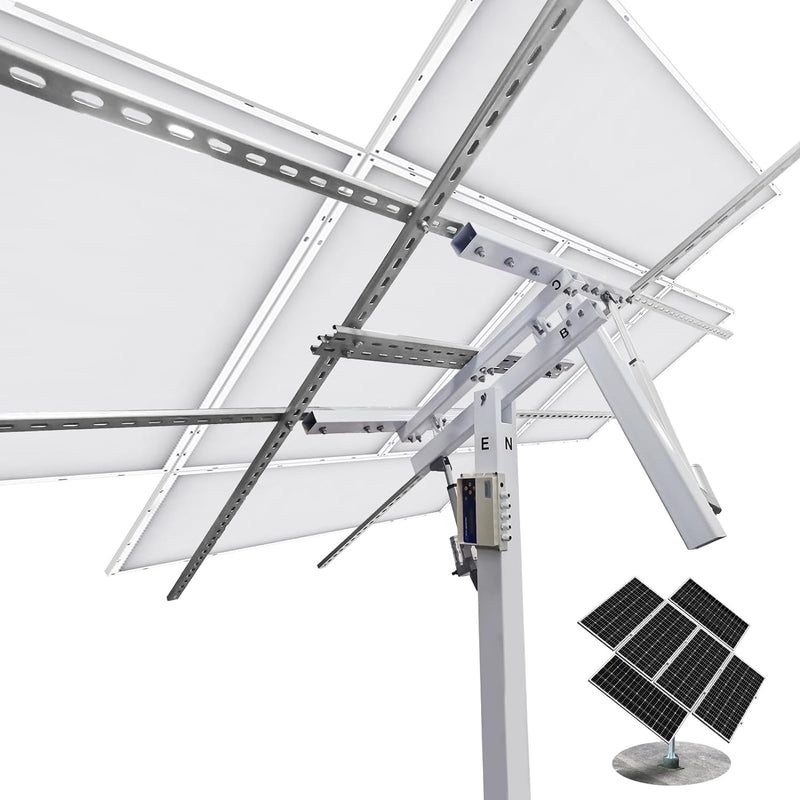 Solar Panel Dual Axis Tracking System (Increase 40% Power) with Tracker Controller, Complete Solar Tracker Kit, Ideal for Different Solar Panels, for Yard/Farm/Field