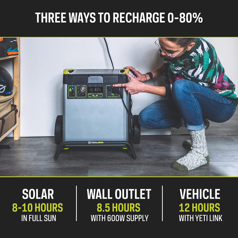 Power Station Yeti 6000X W/Included AC Wall Charger - 6071Wh Solar-Powered Generator (Solar Panel Not Included), USB-A/USB-C Ports & 2X2000 Watt AC Outlets- Includes Bonus 12V Car Charger