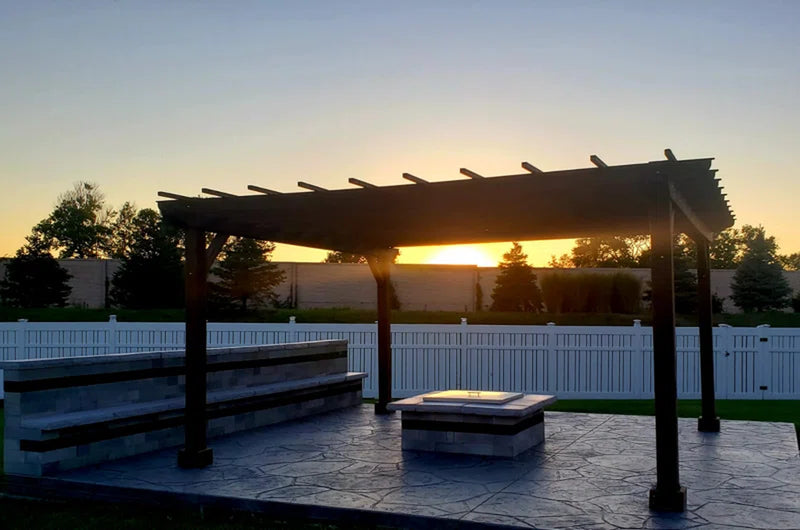 Solid Mission Brown Redwood Pergola