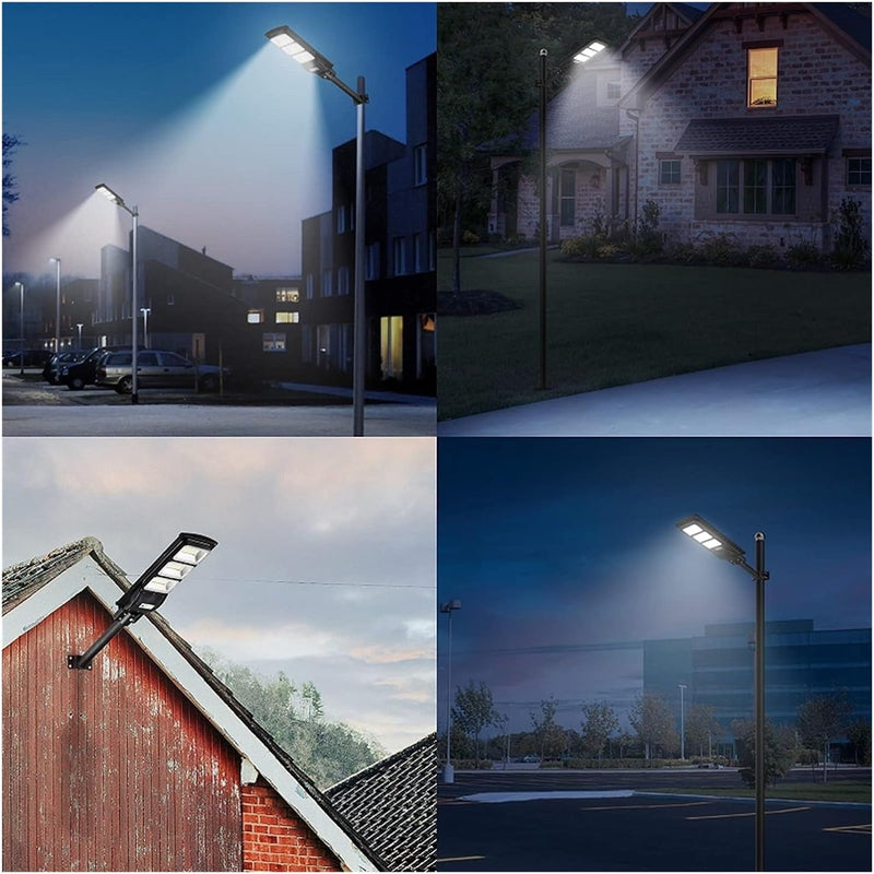 Solar Street Lamp Outdoor Remote for Garden Exterior Landscape Spotlight Wall Powered Flood 450 LED Light