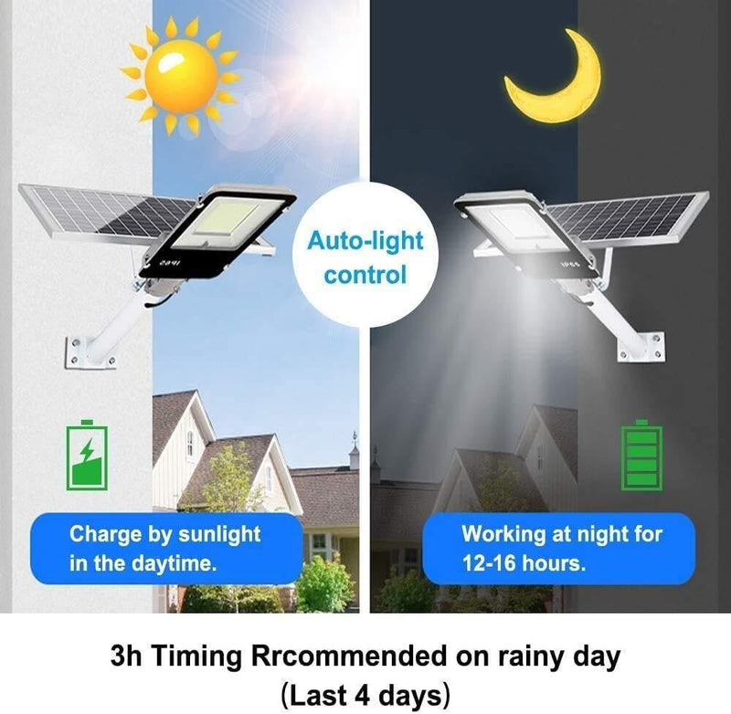 Lamp Post Light - Outdoor, Garden Light LED Solar Street Lights, 500W 600W 1000W 1200W Outdoor Dusk to Dawn Pole Light with Remote Control, Waterproof, Ideal for Parking Lot, Stadium, Yard