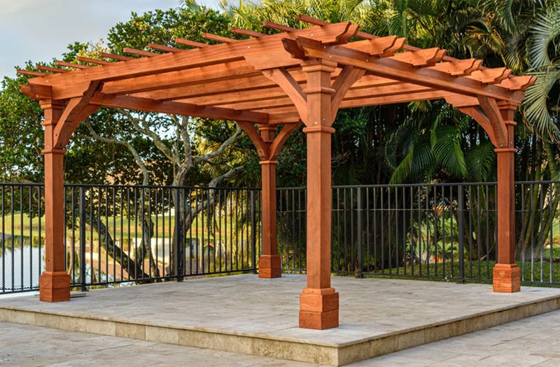 Solid Redwood Pergola