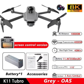 K11 Tubro Drone GPS Obstacle Avoidance 8K Pro EIS Aerial Photography Camera 5G WIFI FPV RC Quadcopter