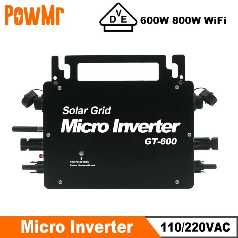 VDE  MPPT Micro Inverter 600W 800W 110VAC 220VAC Micro Solar Inverter on Grid Grid Tie with WIFI Monitor IP66 Waterproof