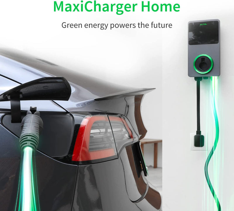 Maxicharger Home Smart Electric Vehicle (EV) Charger, 40 Amp Level 2 Wi-Fi and Bluetooth Enabled EVSE, Indoor/Outdoor Car Charging Station, with In-Body Holster and 25-Foot Cable（14-50 Plug）