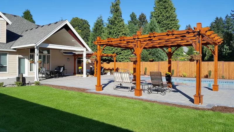 Breeze 12 Ft. W X 20 Ft. D Cedar Wood Pergolas 6 Post