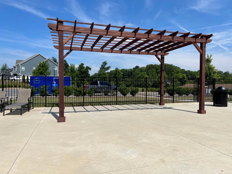 Solid Mission Brown Redwood Pergola