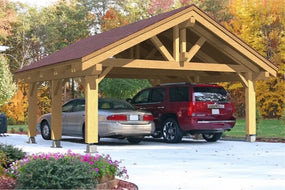HEAVY TIMBER FRAME CARPORT for 2 VEHICLES - 24'X24' (576 Sq.Ft.)