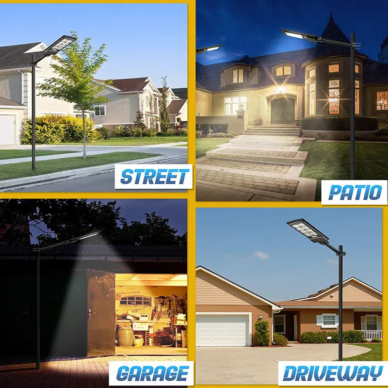 Newest Solar Lights - 10000 LM  - Remote Control Motion Sensor - Solar Outdoor LED Lamp - IP65 Waterproof - Street, Garden Garage