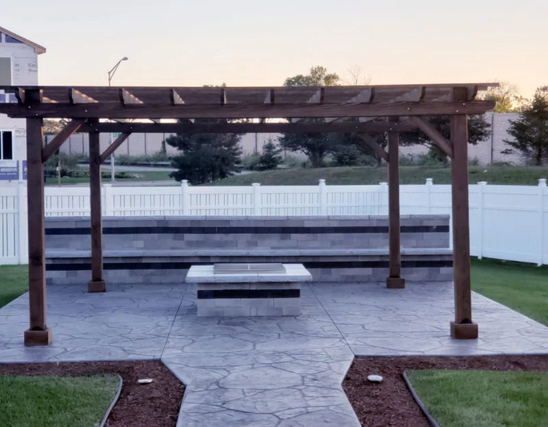 Solid Mission Brown Redwood Pergola