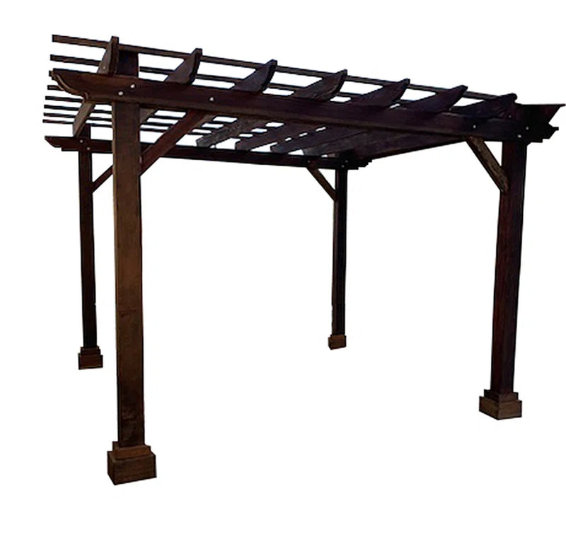 Solid Mission Brown Redwood Pergola