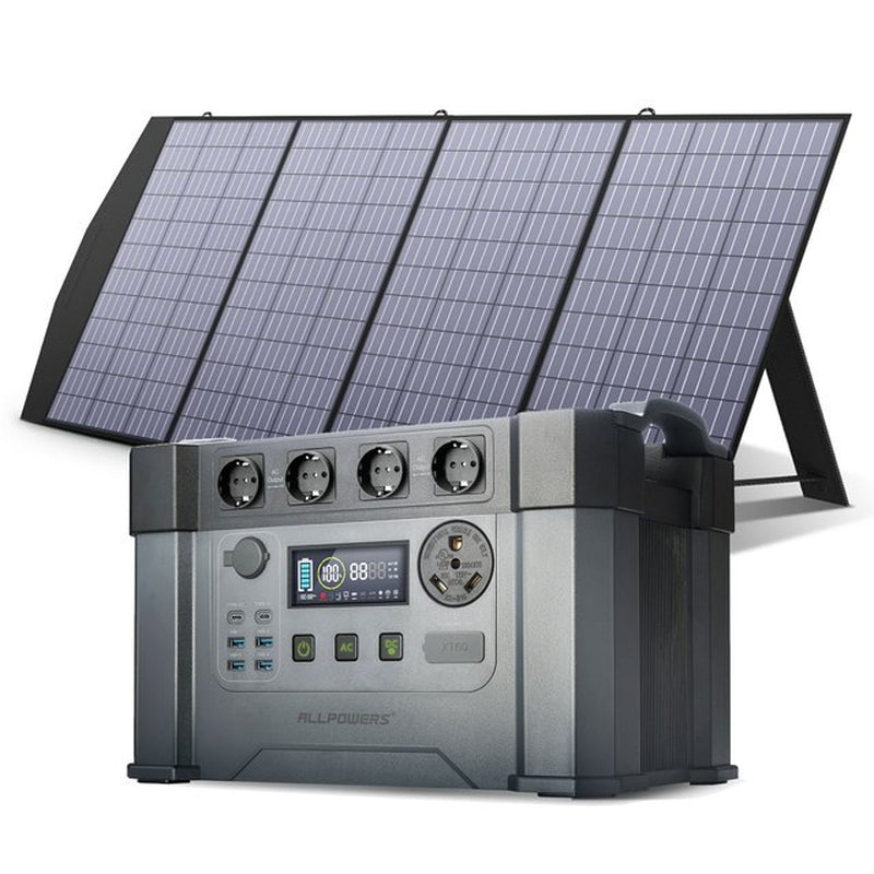 ALLPOWERS Portable Energy Storage Power Supply 1500Wh 2400W Emergency Backup Powerstation with 140W / 200W / 400W Solarpanel