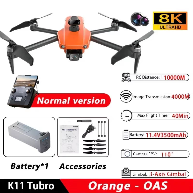 K11 Tubro Drone GPS Obstacle Avoidance 8K Pro EIS Aerial Photography Camera 5G WIFI FPV RC Quadcopter