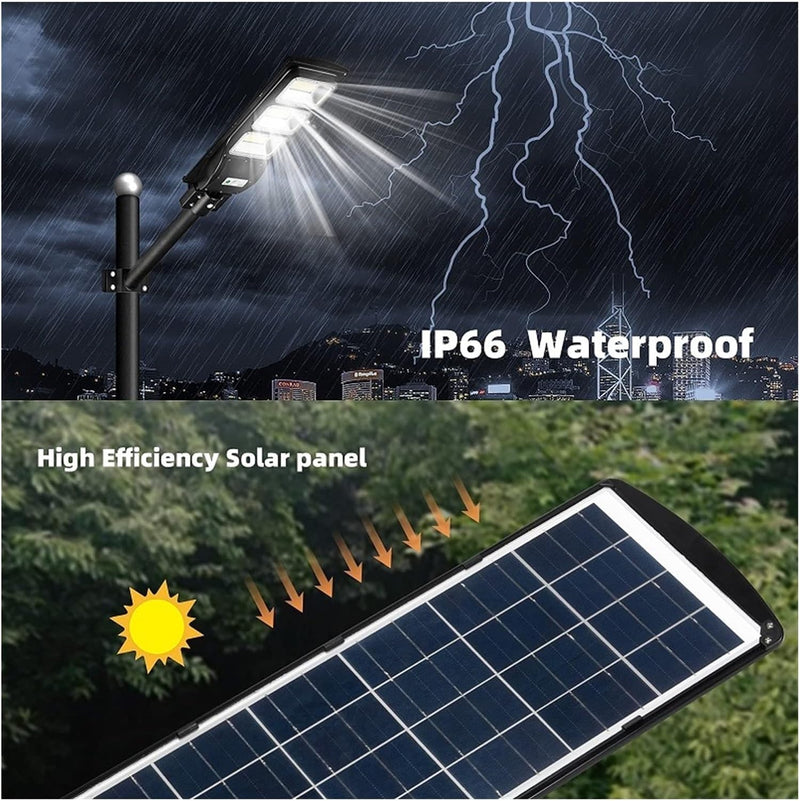 Solar Street Lamp Outdoor Remote for Garden Exterior Landscape Spotlight Wall Powered Flood 450 LED Light