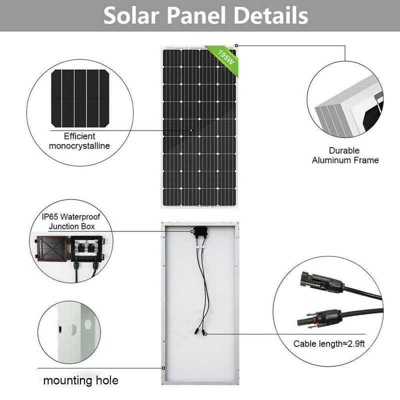 ECO-WORTHY Solar Panel System Kit - 1600W 1200W 800W 600W 400W 200W Watt Solar Panel Kit for Home RV Marine Shed US