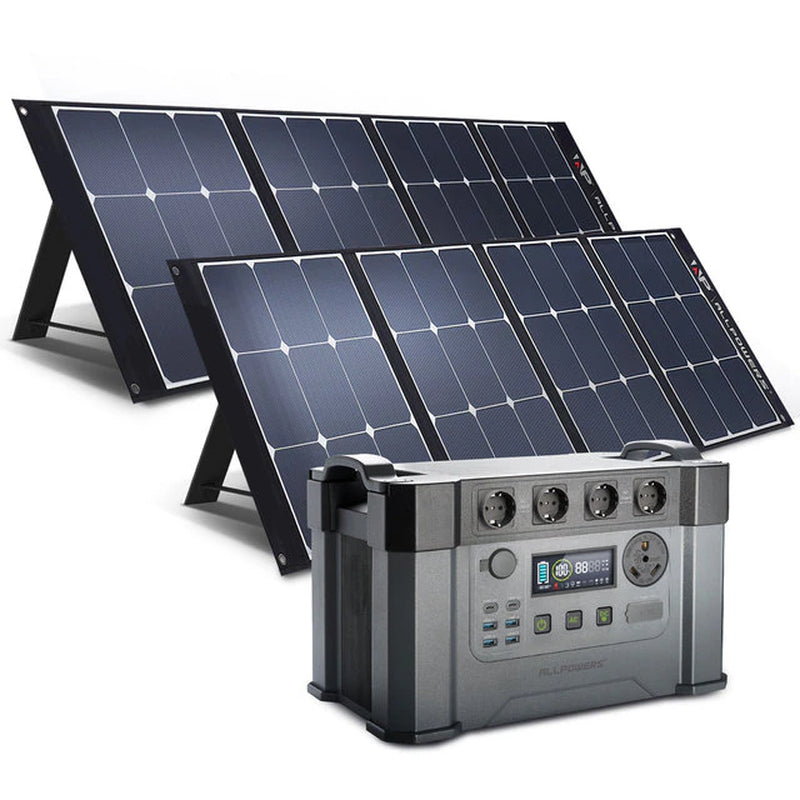 ALLPOWERS Portable Energy Storage Power Supply 1500Wh 2400W Emergency Backup Powerstation with 140W / 200W / 400W Solarpanel