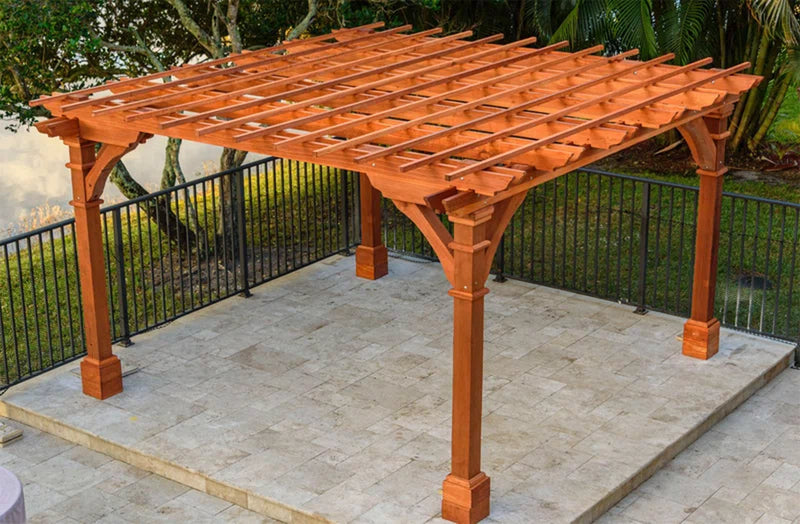 Solid Redwood Pergola