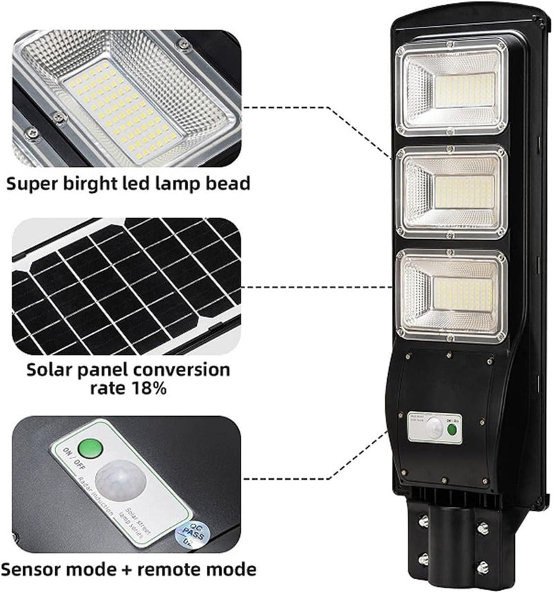 Solar Street Lamp Outdoor Remote for Garden Exterior Landscape Spotlight Wall Powered Flood 450 LED Light