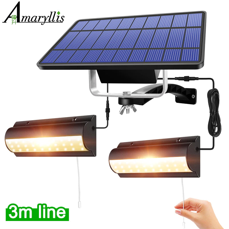 Solar Pendant Lights - Outdoor Indoor - Auto on off Solar Lamp with Pull Switch and 3M Line