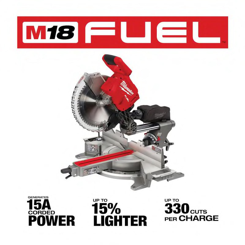  MILWAUKEE M18 FUEL 12 in. Dual Bevel Sliding Compound Miter Saw -18V Lithium-Ion Brushless Cordless 12 In. Dual Bevel Sliding Compound Miter Saw (Tool-Only)