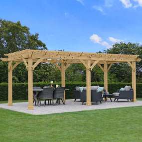 Solid Cedar Wood Pergola, Meridian 22 Ft. W X 10 Ft. D 