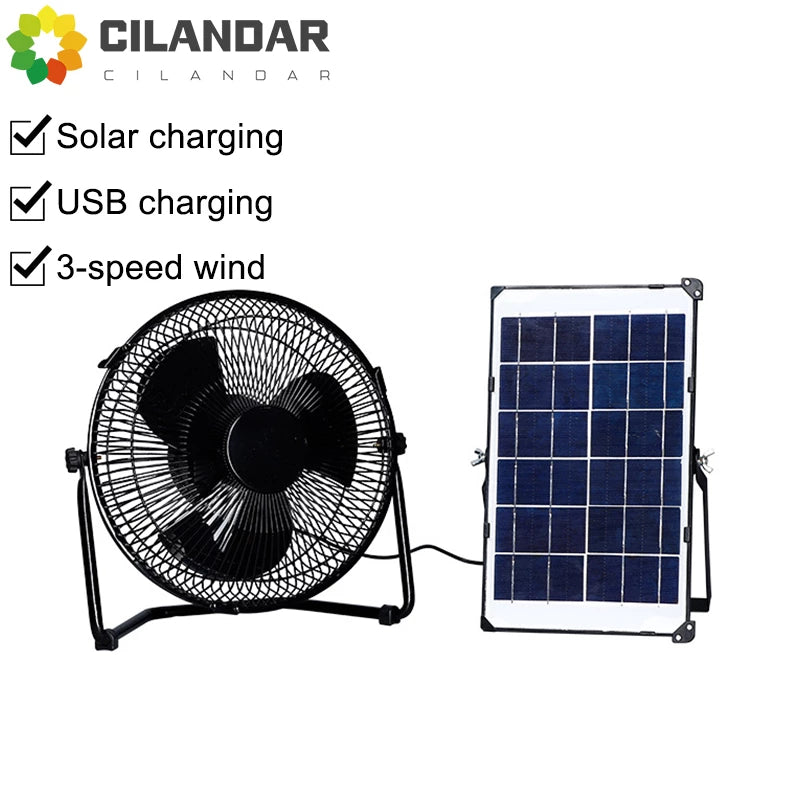 Portable "Big Wind" Solar Electric Outdoor Floor  Fan -  Variable Frequency Household Countertop Fan