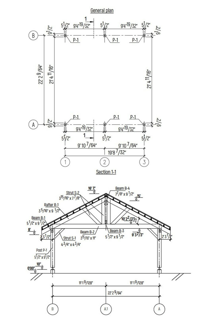 TIMBER FRAME CARPORT - TWO CAR CANOPY - 13 X 27' 400 sq.ft. 