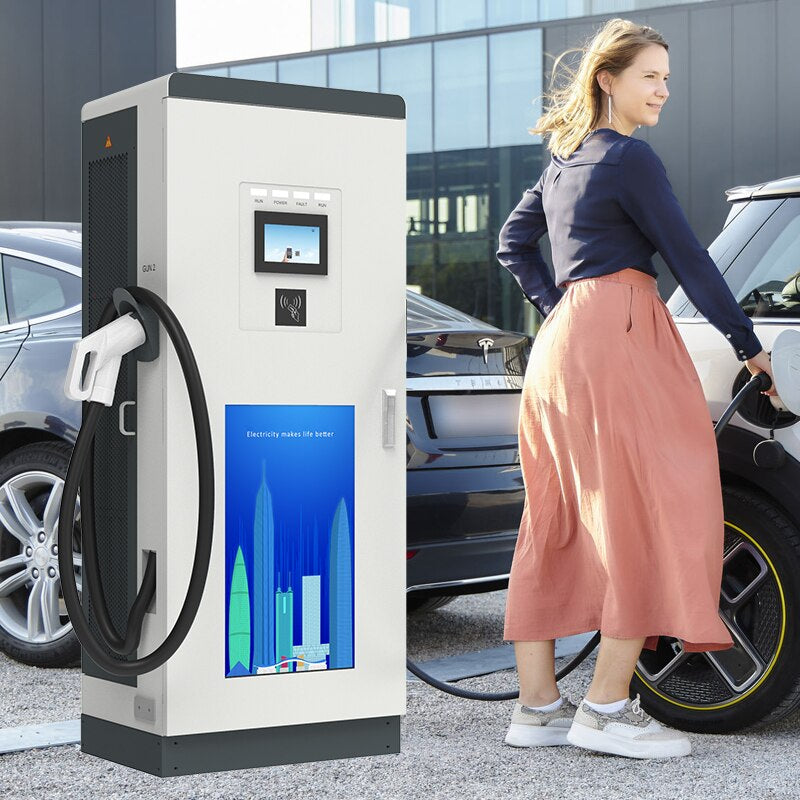 EV Charging Station - Floor Mounted Ad Display - Chademo Gbt 20Kw 30Kw  120Kw 150Kw Fast Dc Ev Charger