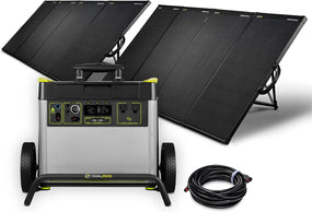 Yeti 6000X + 2 Ranger 300 Briefcase Solar Panels, Solar Generator with 30-Foot Extension Cable and Solar Combiner