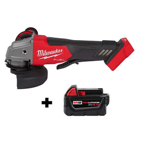 Milwaukee M18 FUEL 4-1/2 in./5 in. Grinder -18V Lithium-Ion Brushless Cordless Grinder with Paddle Switch includes (1) 5.0 Ah Battery