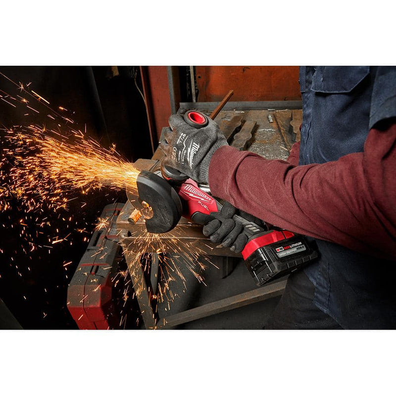 Milwaukee M18 FUEL 4-1/2 in./5 in. Grinder -18V Lithium-Ion Brushless Cordless Grinder with Paddle Switch includes (1) 5.0 Ah Battery