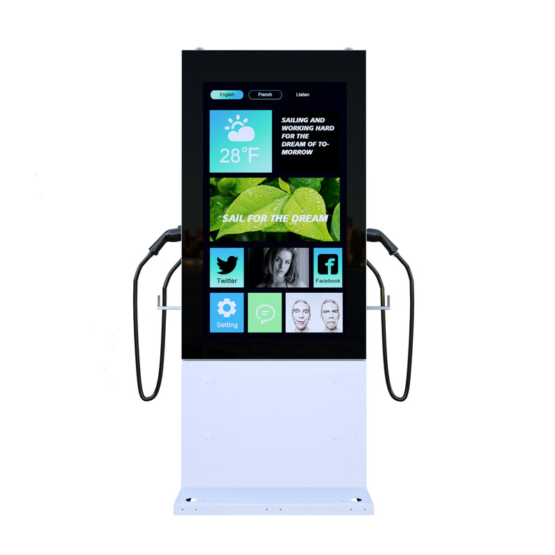 Electric Car Charger 60KW DC Floor Type - Outdoor Digital Signage Advertising Display Screen