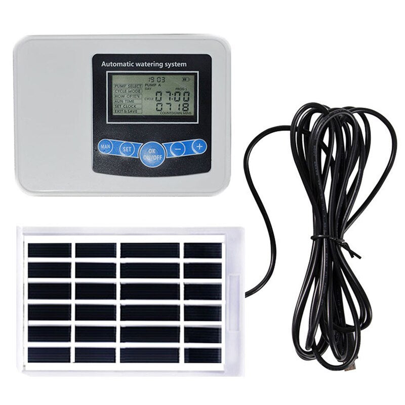 Solar Energy Double Pump - Timed Watering Device 79Pcs/Set  Garden, Irrigation Tool, Atomizer, Timer