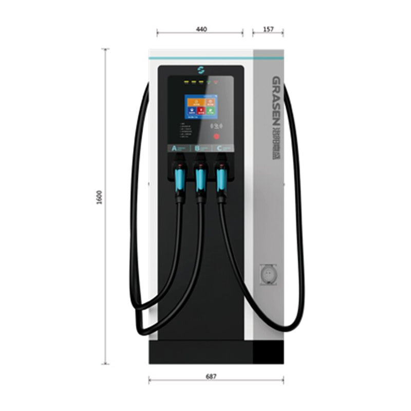 EV Fast Charging Station 60Kw 120Kw DC  with CCS Chademo and AC Type-2 - Three Connectors