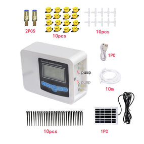 Dual Pump Smart Drip Watering System - Timer - Automatic Solar Charging 