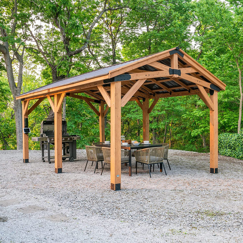 Norwood 20 Ft. X 12 Ft. All Cedar Carport with Hard Top Steel Roof