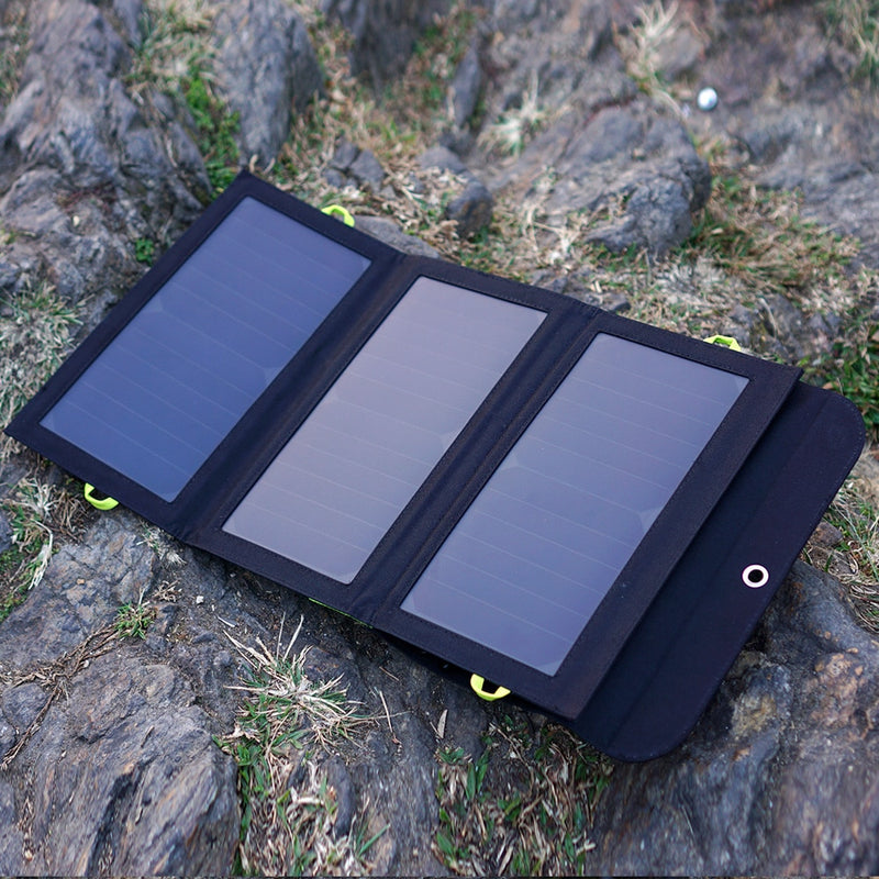Portable Solar Panel - 21W Solar Charger, 2USB Ports - Outdoor Backup Power for Camping, Iphone, Gopro, Ipad 