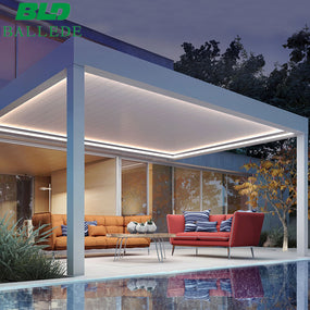 Aluminum Carport - Solar Pergola Motorized Roof - Waterproof