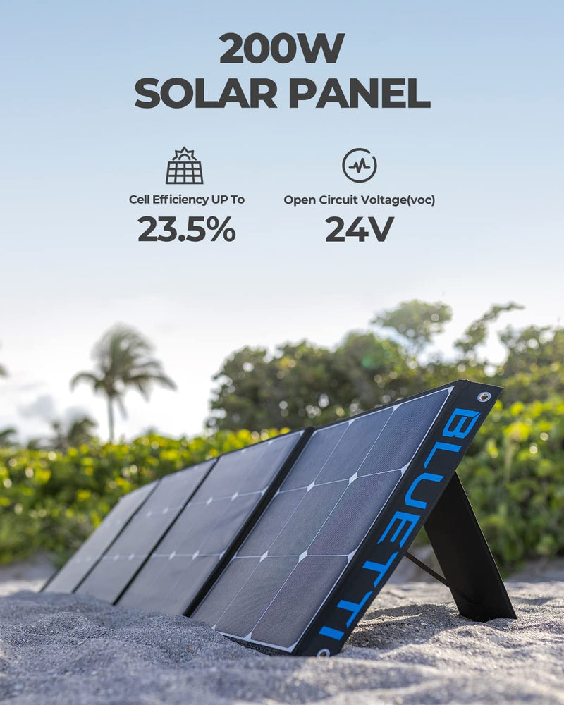 BLUETTI  SP200  Portable Foldable Solar Panel - 200W Solar Panel for EB3A/EB55/EB70S/AC200MAX/AC300/ AC200P/AC50S/EB240 Power Stations