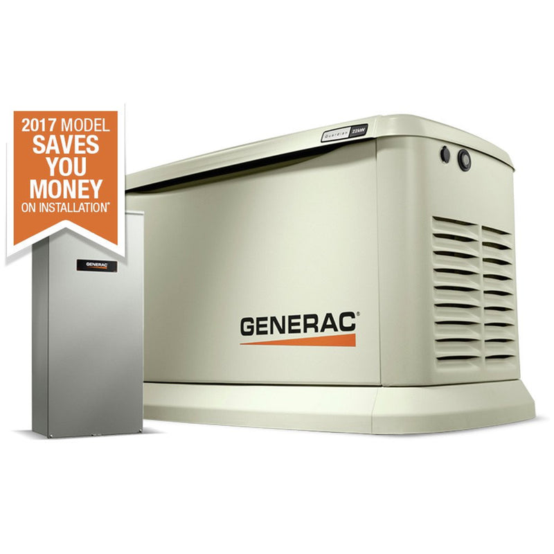 Generac 7043 Standby Generator with Transfer Switch, 22Kw, 120/240V