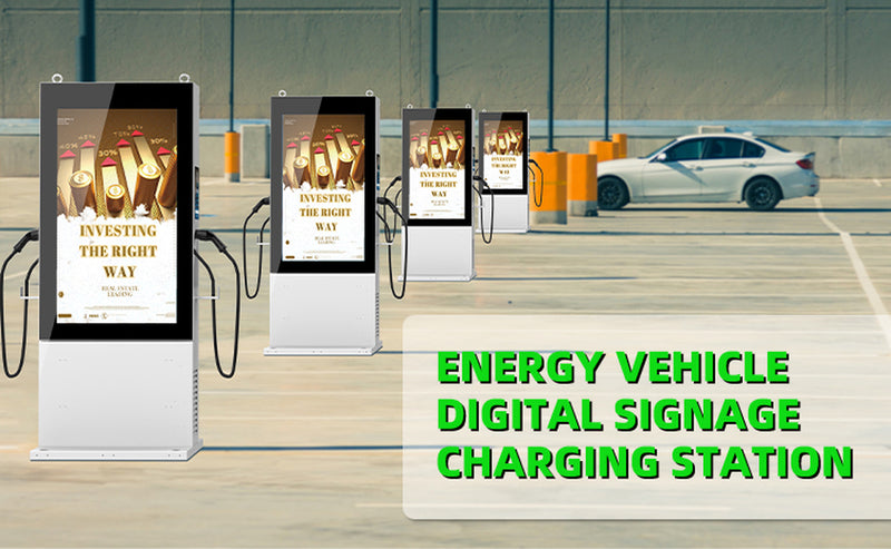 Electric Car Charger 60KW DC Floor Type - Outdoor Digital Signage Advertising Display Screen