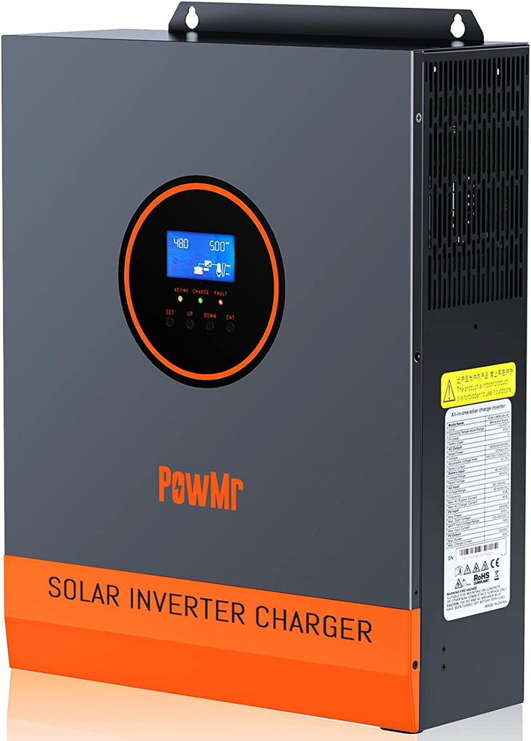 Solar Inverter 3000W  24V to 120V, Max. PV Input 4KW,450V VOC, Pure Sine Wave Power Inverter Built-In 80A MPPT Controller and 40A AC Charger - Home, RV, Off-Grid
