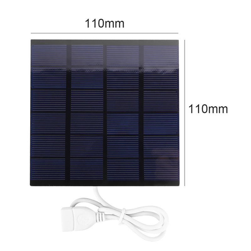 Portable Solar Panel - USB Charger for Mobile Phones - 5V 2W 400Ma